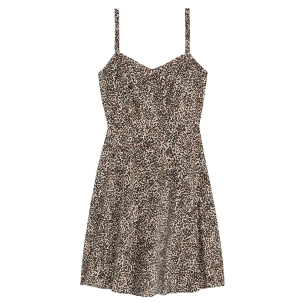 Printed Fit & Flare Cami Mini Dress | Old Navy | Leopard Print, XS